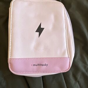 Multitasky Pink and White Pouch